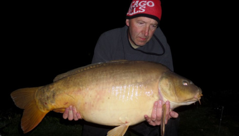 A 38 lb 8 oz carp from Lillybelle, Steve Charters, Apr 2015