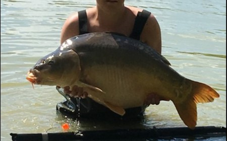 A 43 lb 3 oz carp from Lillybelle, Harry Blankley, Aug 2018