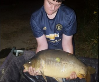 A 34 lb carp from Lillybelle, Toby May, Aug 2018