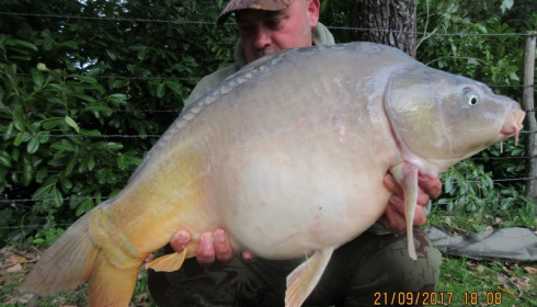 A 21 lb 12 oz carp from Lillybelle, Brian Edwards, Sep 2017