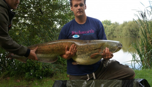 A 54 lb 6 oz catfish from Lillypool, Steve Perry (new pb & lake record cat), Aug 2014