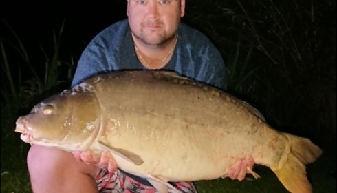 A 27 lb 6 oz carp from Lillypool, Kirk Worthing, Jul 2019