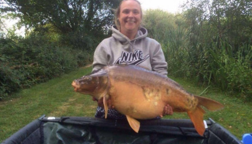 A 32 lb 8 oz carp from Lillypool, Jo'anna Baldwin, Aug 2016