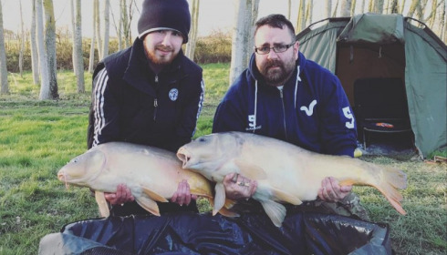 A 41 lb carp from Lillypool, Craig Barnes and Sam Mills, Mar 2018