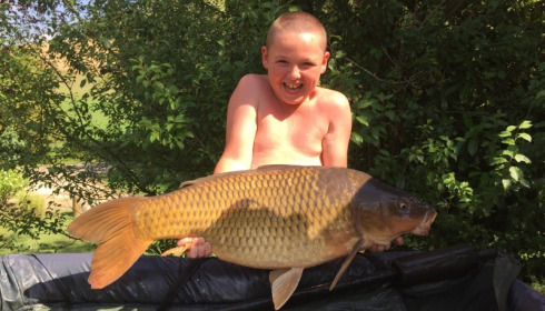 A 24 lb 11 oz carp from Mas Bas Lotus Lake, Aug 2015