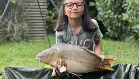 A fish from Mas Bas Lotus Lake, Mirror Carp 15lb, Jul 2023