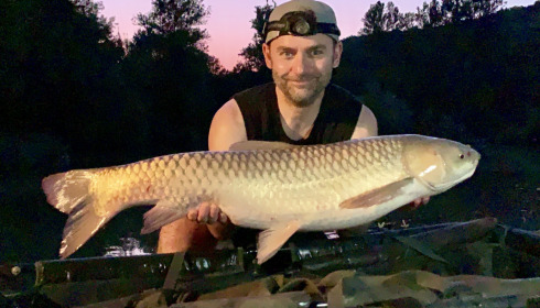A 21 lb 4 oz grass carp from Mas Bas Lotus Lake, Darren Williams, Jun 2021