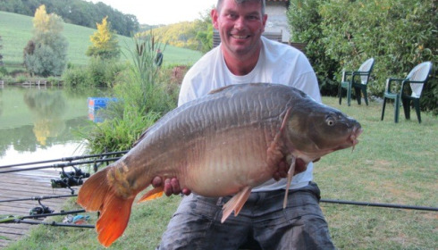 A 45 lb carp from Mas Bas Lotus Lake, Andy Swain, Jul 2013