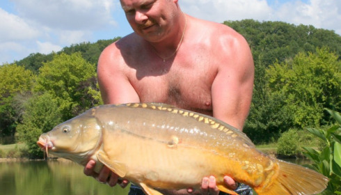 A 21 lb 1 oz carp from Mas Bas Main Lake, Sander Beijderwellen, Aug 2016