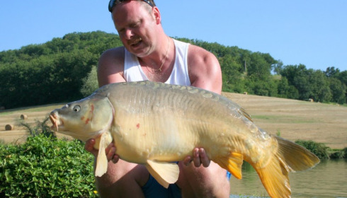 A 21 lb 9 oz carp from Mas Bas Main Lake, Sander Beijderwellen, Aug 2016