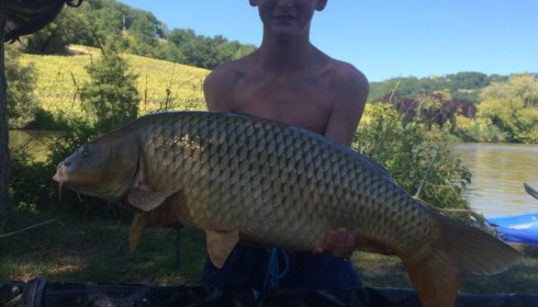A 27 lb 3 oz carp from Mas Bas Main Lake, Tom Swain, Aug 2015