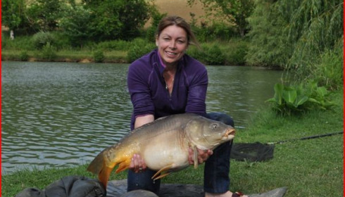 A 29 lb carp from Mas Bas Main Lake, Bridget Dawson, Jun 2013