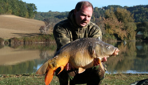 A 26 lb 9 oz carp from Mas Bas Main Lake, Sander Beijderwellen, Oct 2011