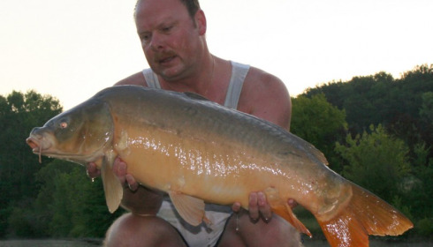 A 28 lb 13 oz carp from Mas Bas Main Lake, Sander Beijderwellen, Aug 2016