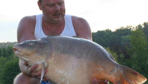 A 33 lb 13 oz carp from Mas Bas Main Lake, Sander Beijderwellen, Aug 2016