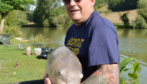 A carp from Mas Bas Main Lake, The Nash Party, Jul 2014
