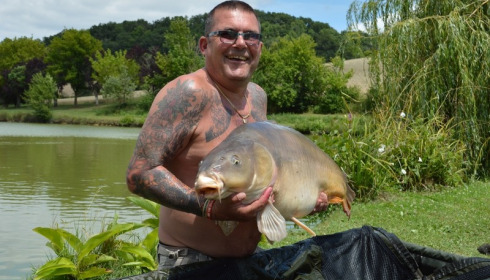 A carp from Mas Bas Main Lake, The Nash Party, Jul 2014