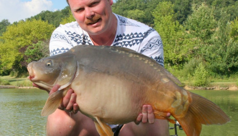 A 25 lb 4 oz carp from Mas Bas Main Lake, Sander Beijderwellen, Aug 2016