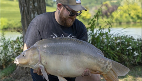 A 45 lb carp from Mas Bas Main Lake, Aug 2018