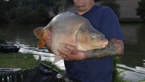 A carp from Mas Bas Main Lake, The Nash Party, Jul 2014