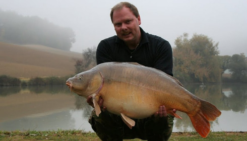 A 46 lb 3 oz carp from Mas Bas Main Lake, Sander Beijderwellen, Oct 2011