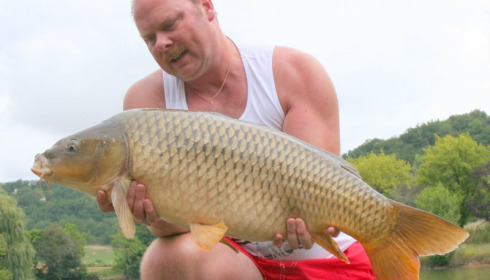 A 26 lb 11 oz carp from Mas Bas Main Lake, Sander Beijderwellen, Aug 2016