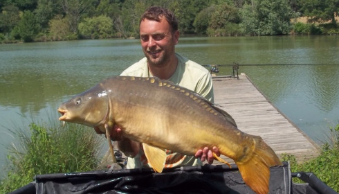 A 34 lb 2 oz carp from Mas Bas Main Lake, Leigh Welford