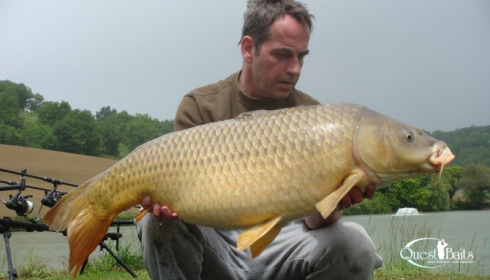 A 39 lb 4 oz carp from Mas Bas Main Lake, Jeffrey Pieters, May 2013