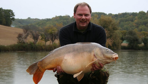 A 45 lb 3 oz carp from Mas Bas Main Lake, Sander Beijderwellen, Oct 2011