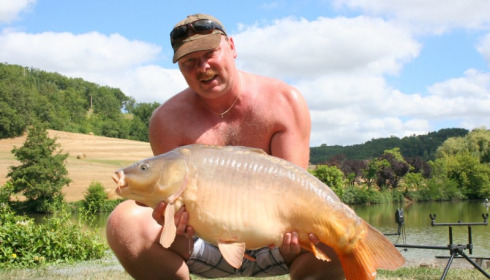 A 28 lb 14 oz carp from Mas Bas Main Lake, Sander Beijderwellen, Aug 2016