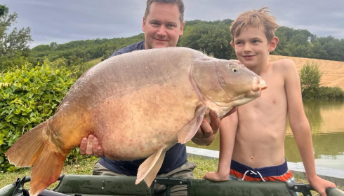 A 44 lb fish from Mas Bas Main Lake, Wilsy's first fish of the trip!, Jul 2023