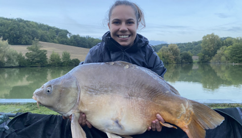A 36 lb carp from Mas Bas Main Lake, Mariana Ayling, Oct 2021