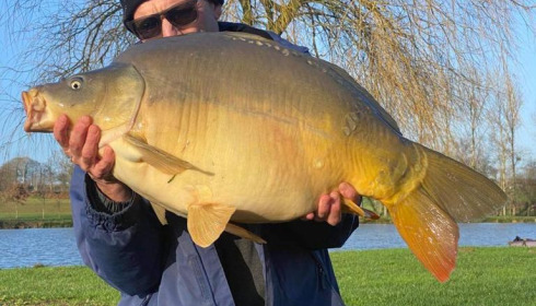 A 36 lb carp from Mystique, Jan 2023