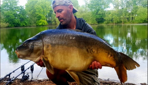 A 43 lb 8 oz carp from Old Oaks, May 2019