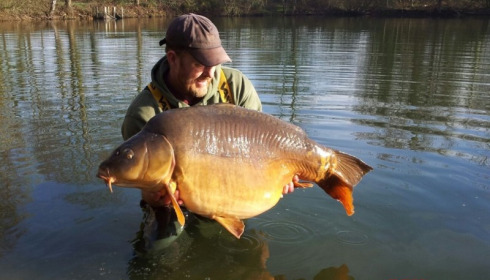 A 55 lb carp from Old Oaks, Alan Pugh's Party, Mar 2017