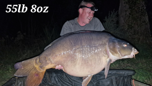 A 55 lb 8 oz fish from Old Oaks, Aug 2023