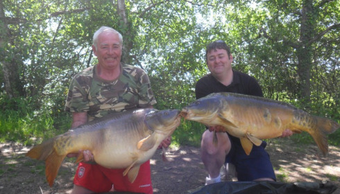 A carp from Old Oaks, 49lb3oz and 33lb7oz, May 2014