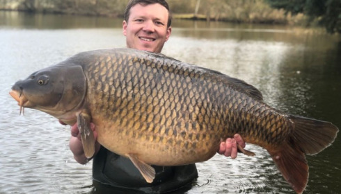 A 59 lb 14 oz carp from Old Oaks, Mar 2018