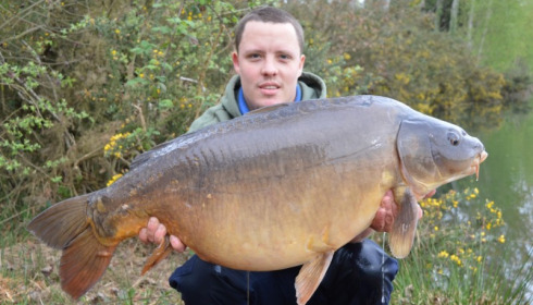 A 40 lb 1 oz carp from Old Oaks, Apr 2015