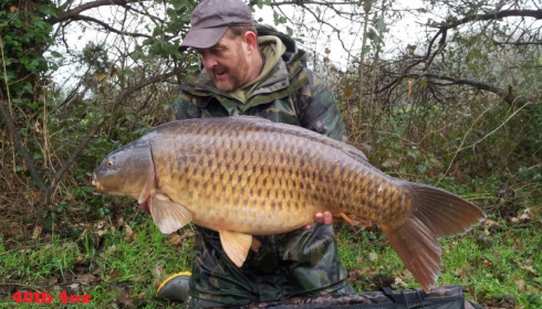 A 40 lb 4 oz carp from Old Oaks, Alan Pugh's Party, Mar 2017