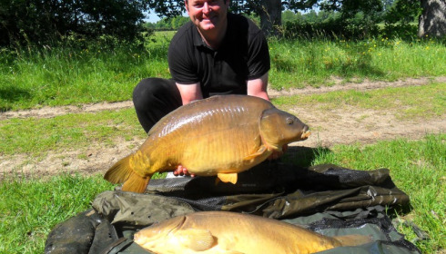 A carp from Old Oaks, 38lb and 42lb, May 2014