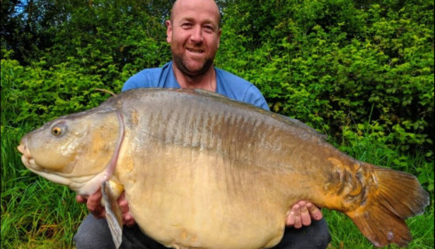 A 54 lb 9 oz carp from Old Oaks, Apr 2019