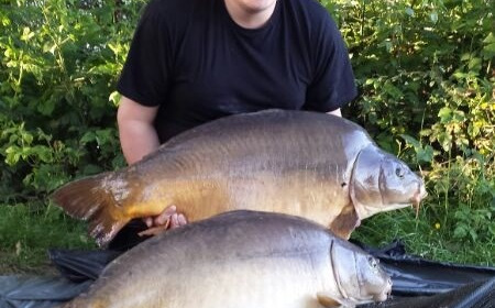 A carp from Old Oaks, Les Brace : 49lb12oz and 44lb, May 2014