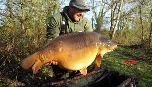 A 55 lb carp from Old Oaks, Alan Pugh's Party, Mar 2017