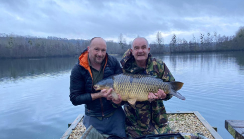 A carp from Sky Lake, Andrew Hardiment with rob, Mar 2023