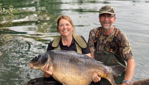 A 77 lb 4 oz carp from Sky Lake, Annette, Aug 2023