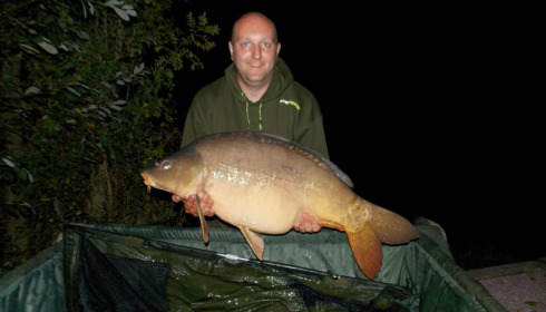 A 37 lb carp from Villefond, Sep 2014