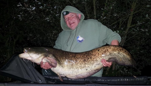 A 39 lb catfish from Villefond, Oct 2017