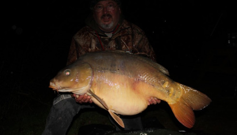 A 45 lb carp from Villefond, Max at 45lb and really empty, Feb 2013