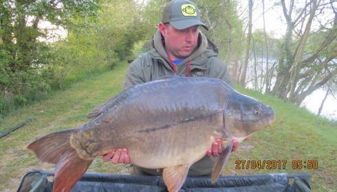 A 41 lb carp from Villefond, fish called marks mate , May 2017